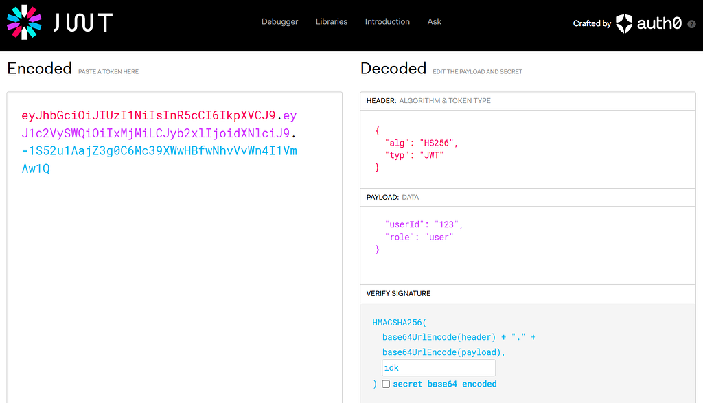 token view in jwt.io